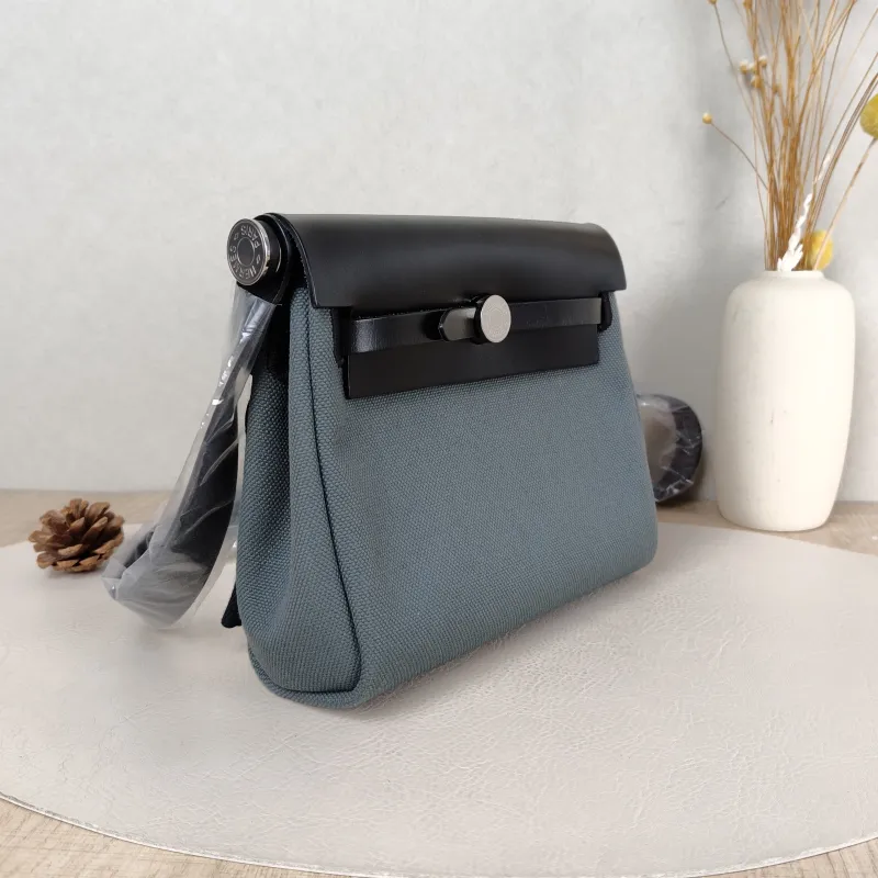 Hermès Crossbody Bag Herbag Zip 20 Calfskin，Canvas Mini 20.5 × 7 × 16.5 cm K — cover view 3 of 5
