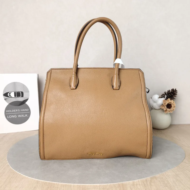 Miumiu Top Handle Bag Top Handle Bag Brown · White Lambskin One Size28 × 14 × 24 cm — cover view 6 of 6
