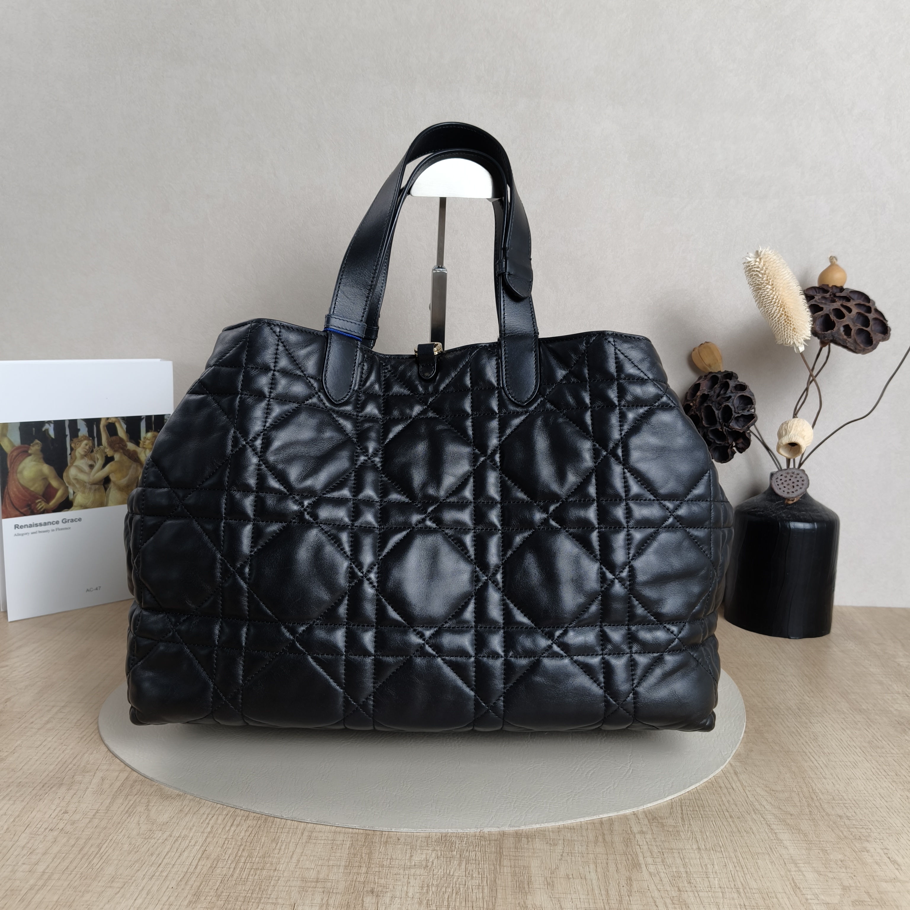 DIOR Top Handle Bag TOUJOURS Black Calfskin Large37 × 21 × 27 cm — cover view 6 of 10