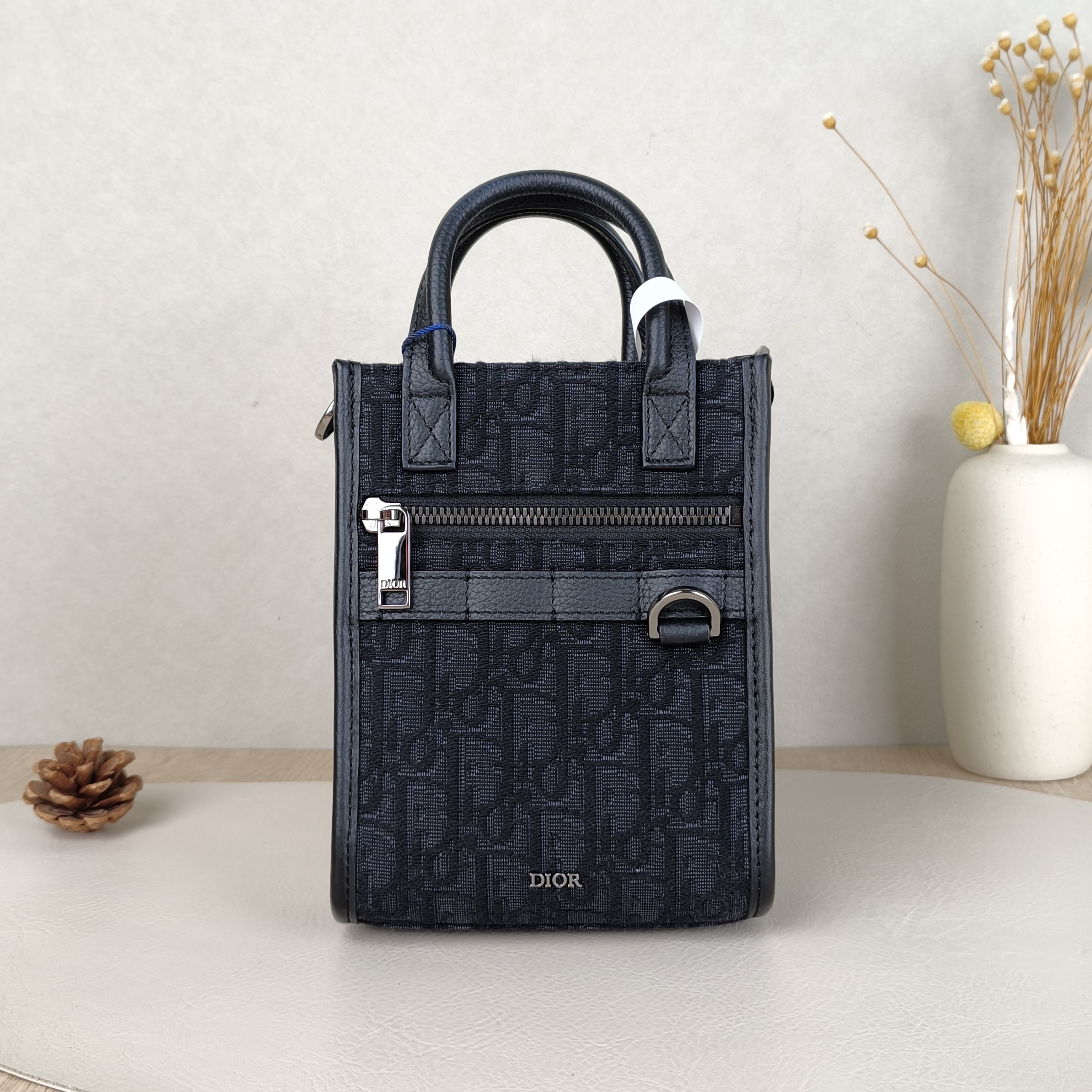 DIOR Crossbody Bag Safari North-South Black mini14 × 6.5 × 19 cm