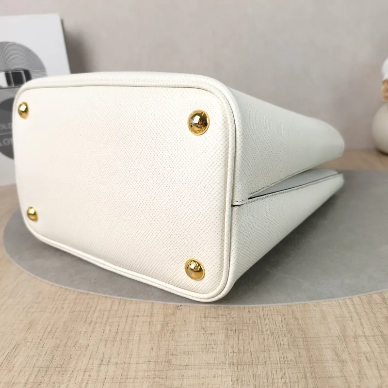 PRADA Shoulder Bag Panier White Calfskin One Size22 × 13 × 23 cm — detail view 6 of 13