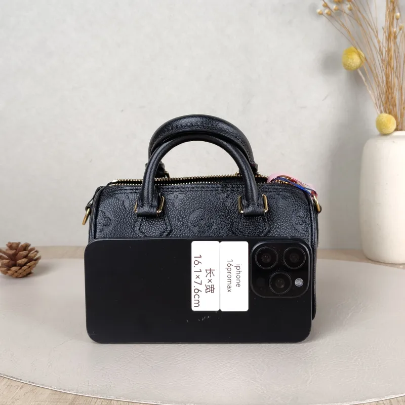 Louis Vuitton Crossbody Bag Speedy Nano Black Monogram Empreinte Embossed Calfskin nano 16 × 7.5 × 10 cm — cover view 5 of 5
