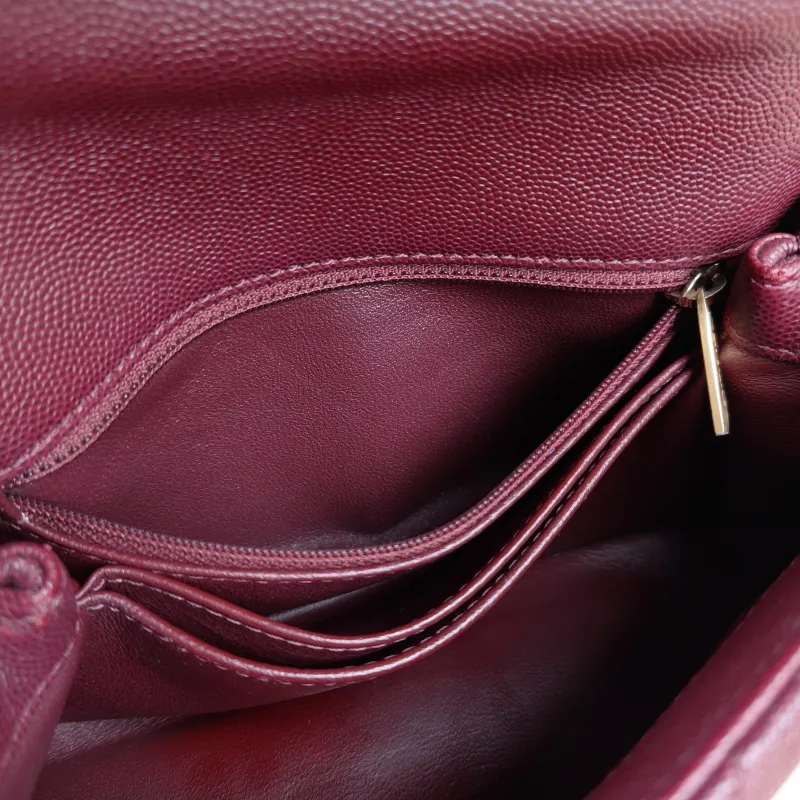 Chanel Crossbody Bag Coco Handle​Burgundy Calfskin Small24 × 10 × 14 cm — detail view 9 of 11