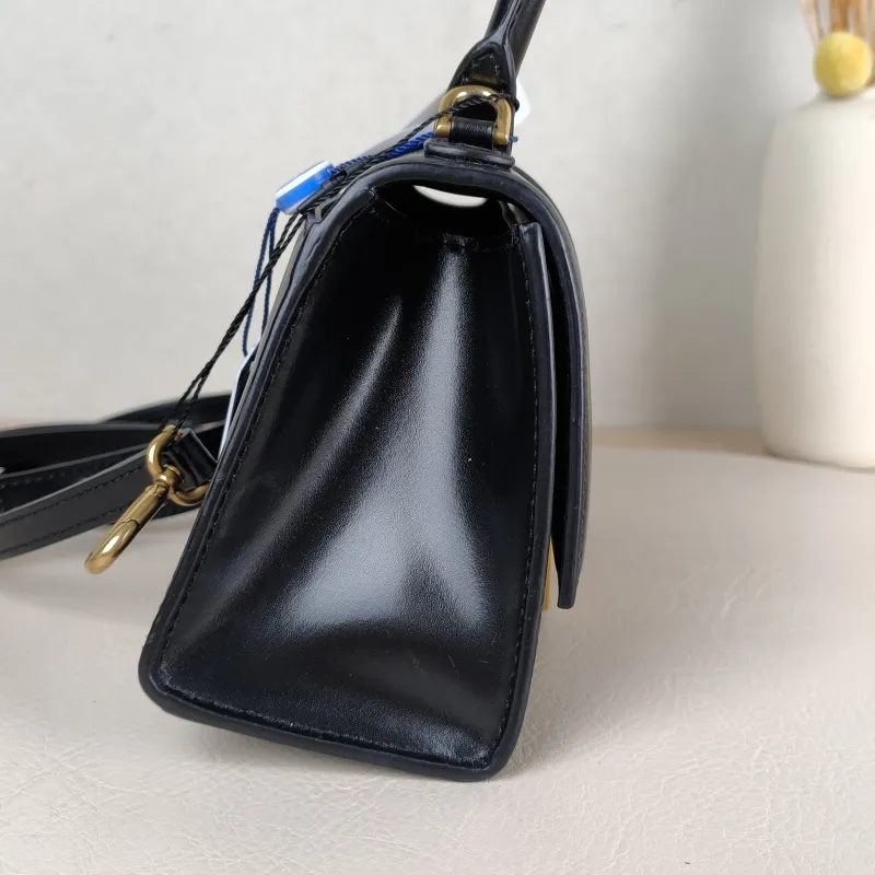 BALENCIAGA Crossbody Bag Hourglass Hourglass Bag Black Calfskin XS 19 × 8 × 13 cm — detail view 7 of 11