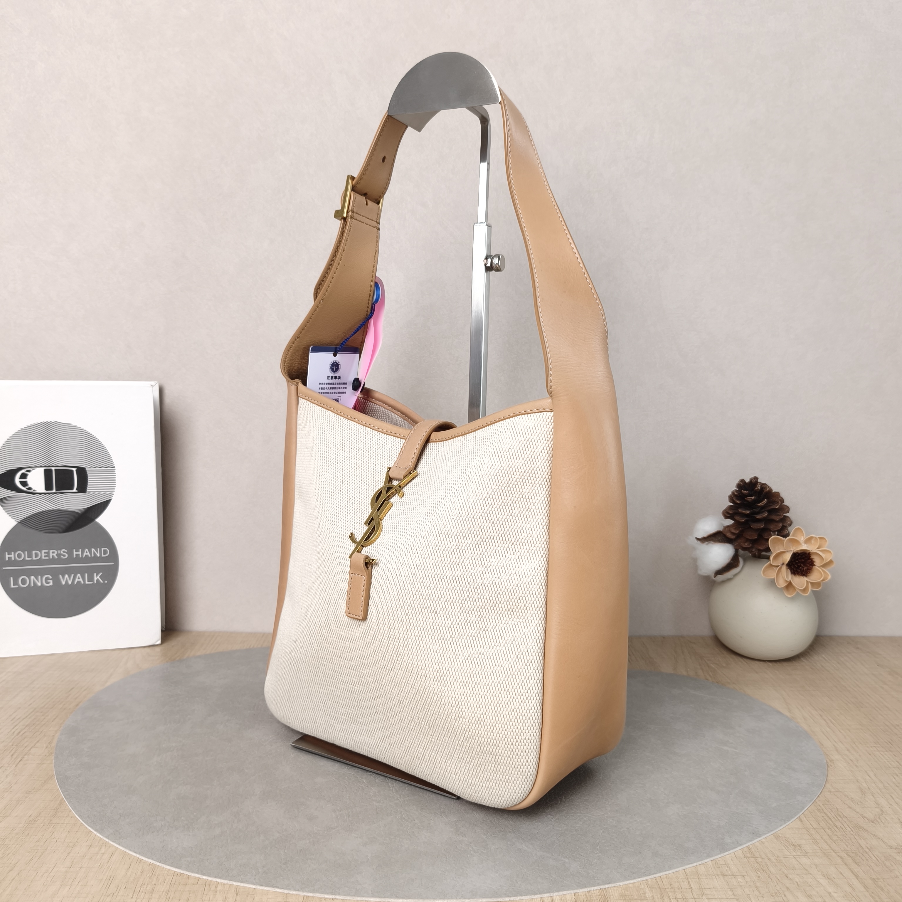 SAINT LAURENT Shoulder Bag LE 5 À 7 Hobo Colorblock Canvas, Small22 × 8.5 × 23 cm — cover view 3 of 5