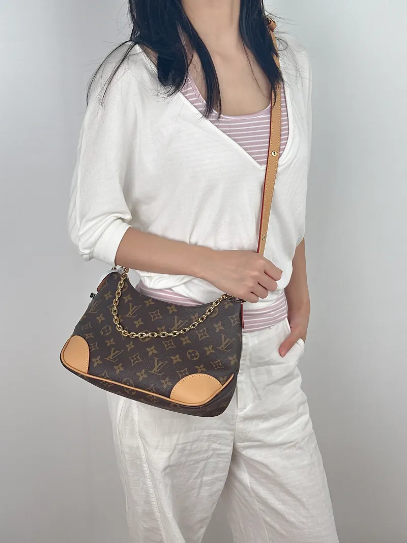 Louis Vuitton Crossbody Bag Boulogne PVC Small 26 × 9.5 × 16 cm — on-model view 1 of 3