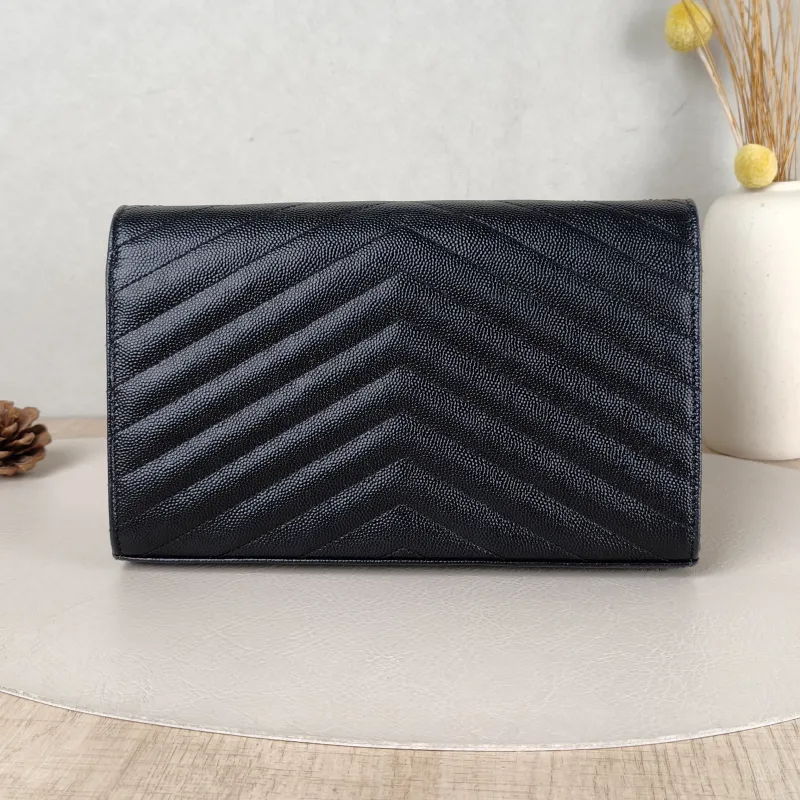 SAINT LAURENT Crossbody Bag CASSANDRE ENVELOPE Black Calfskin One Size 22.5 × 4 × 14 cm — cover view 5 of 6