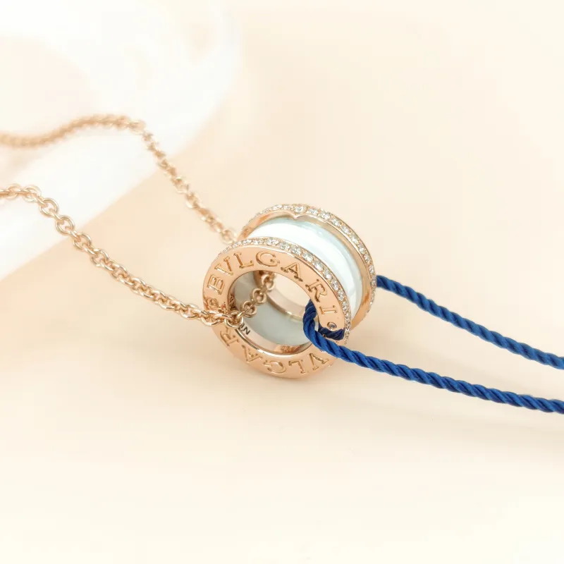 Bvlgari Necklace B.ZERO1Collection White Pavé Diamond Rose Gold Rose Gold 18KR ose Gold One Size 44cm — cover view 7 of 7