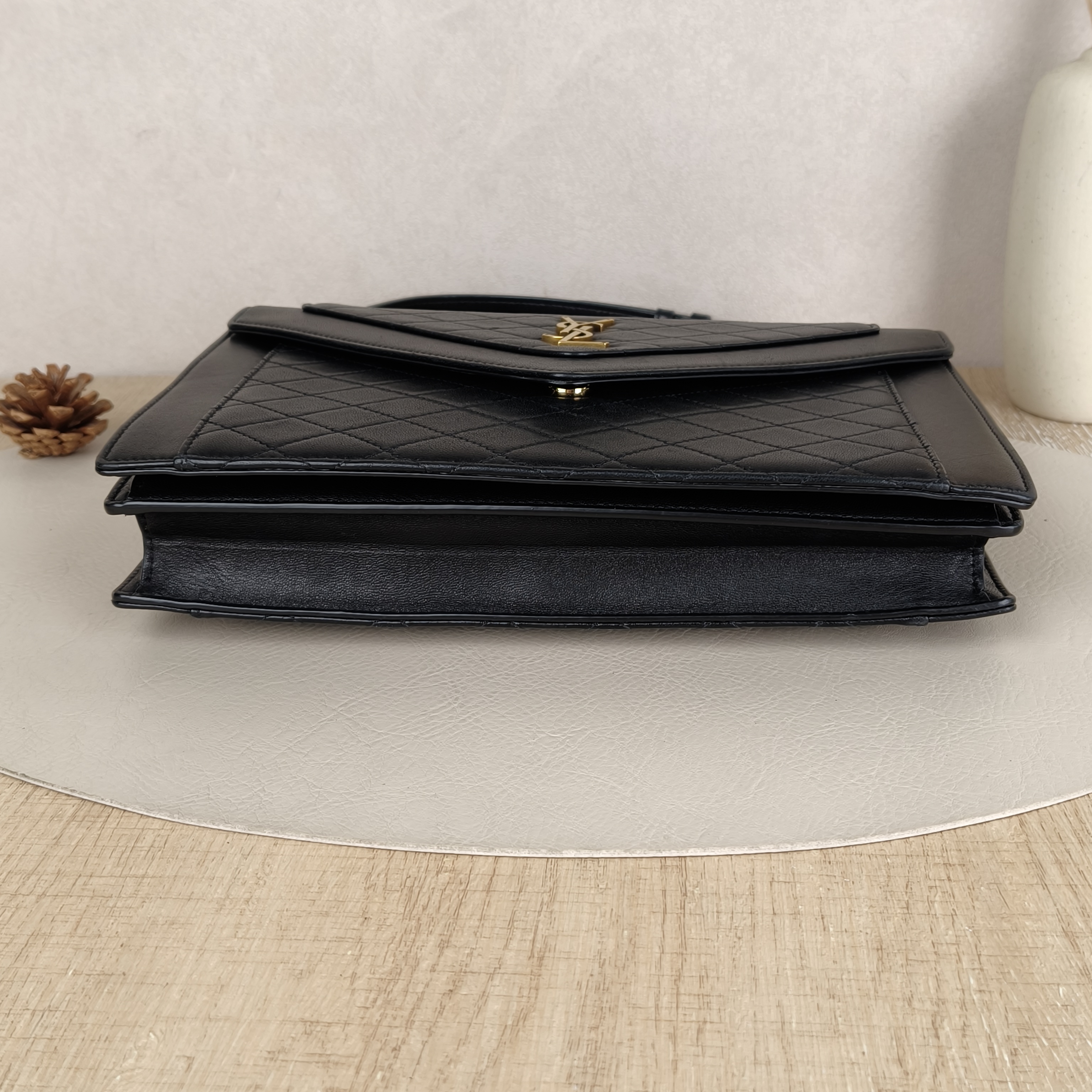 SAINT LAURENT gaby Shoulder Bag Black Lambskin · 26.5 × 3 × 8 cm — cover view 7 of 8