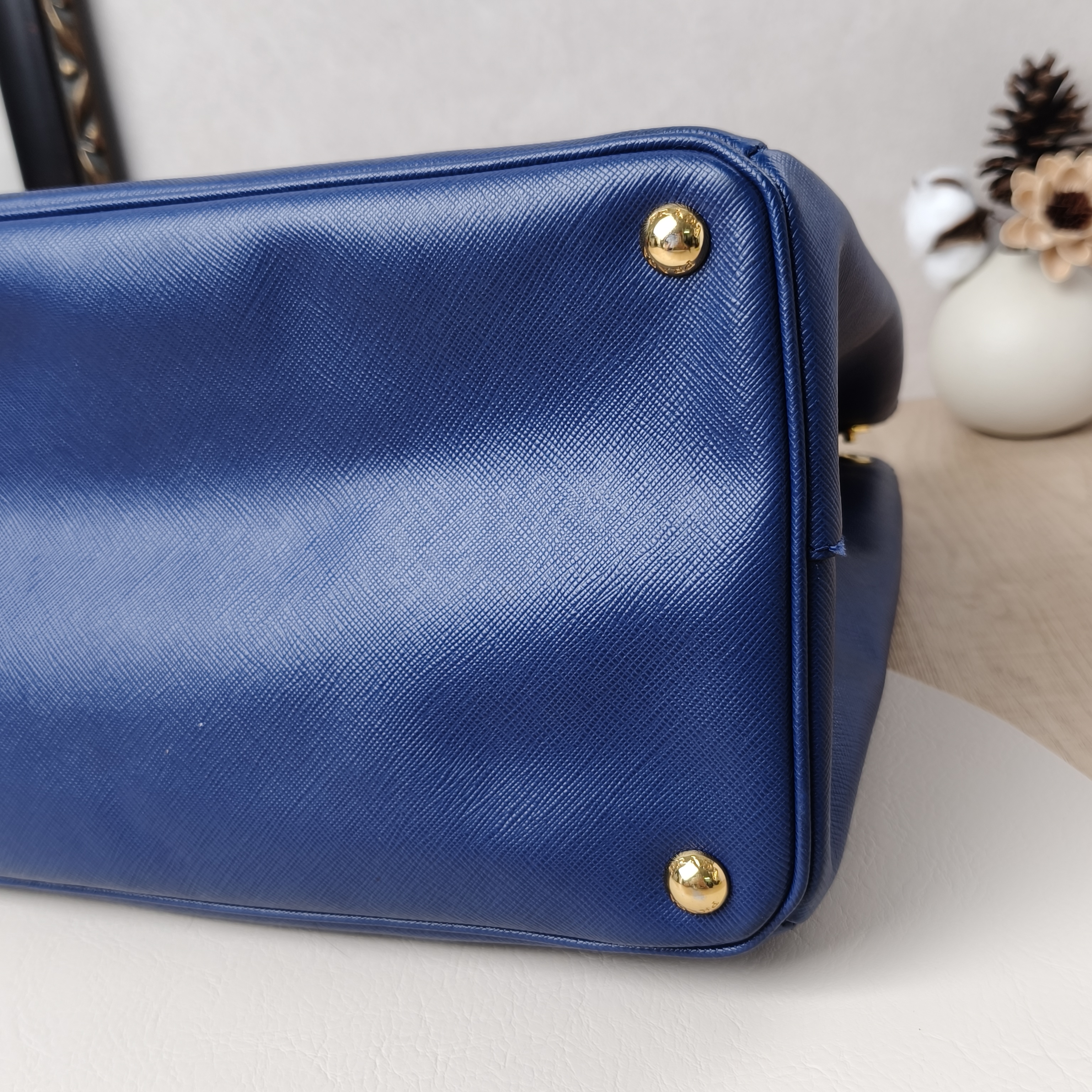 PRADA Galleria Galleria Bag Top Handle Bag Blue Calfskin · 40 × 17 × 29 cm — cover view 2 of 9