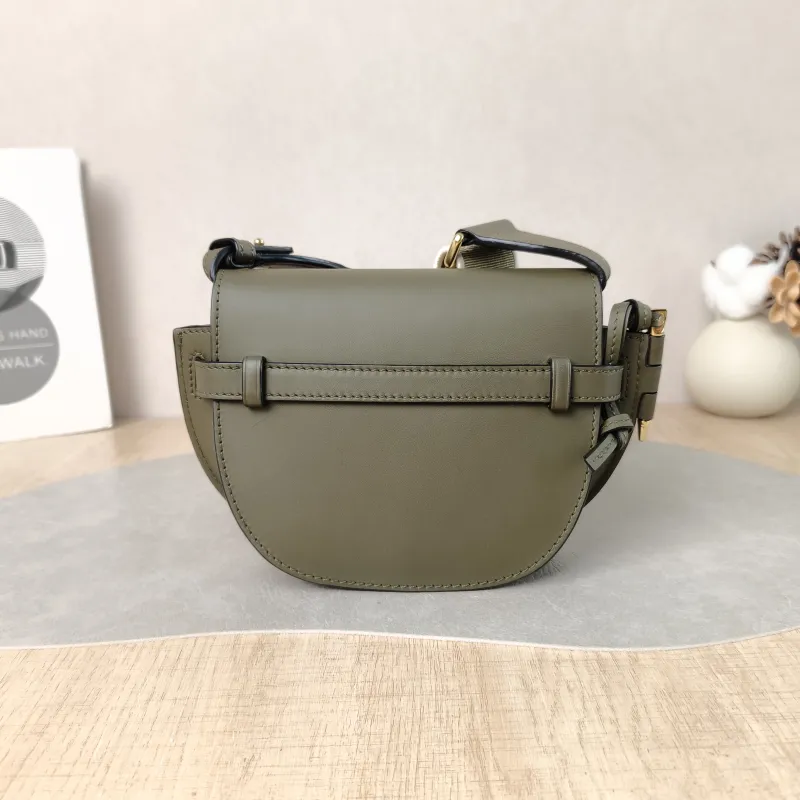 LOEWE Crossbody Bag Gate Dual Green Calfskin Mini 21 × 9.5 × 12.5 cm — cover view 4 of 5