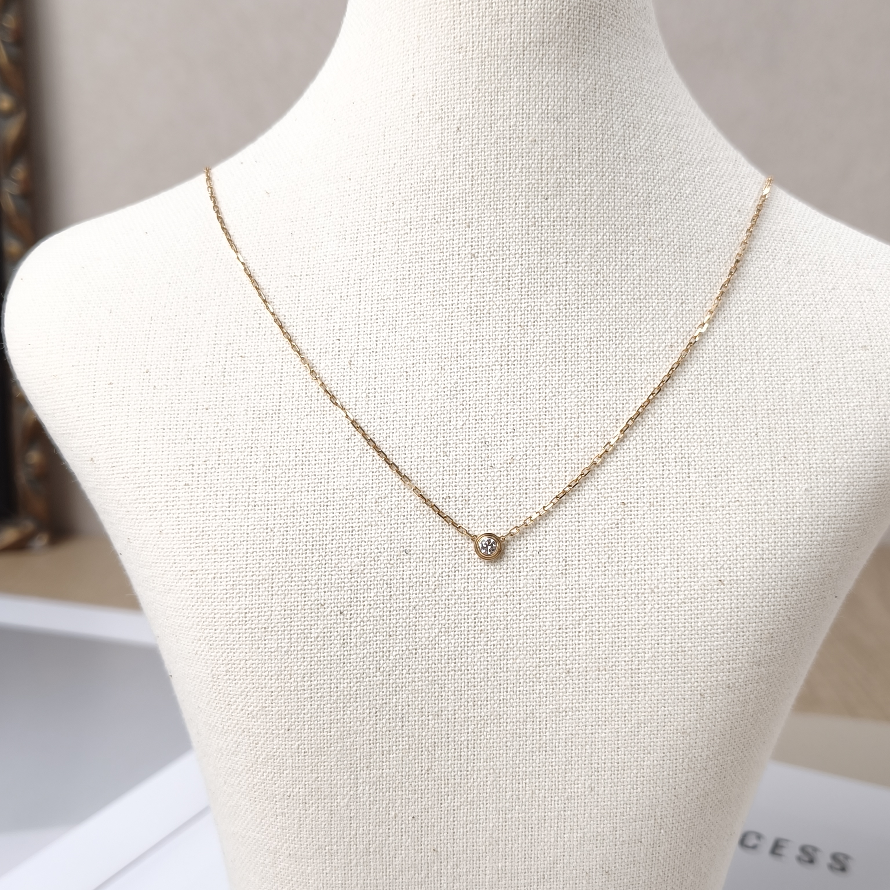 CARTIER Necklace d'Amour Necklace Rose Gold 18KR ose Gold Small0.45*38-41 0.09ct