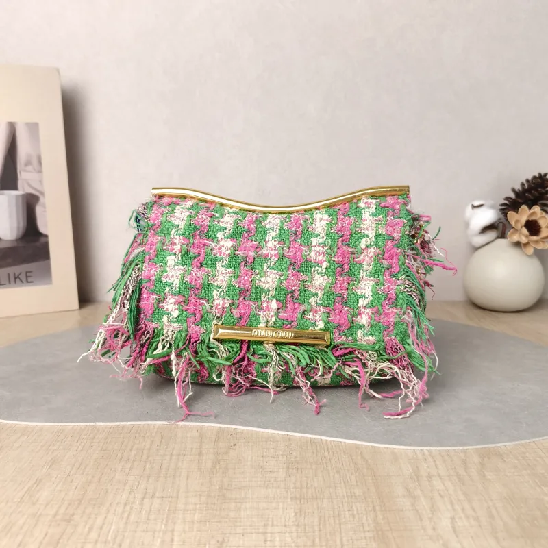 Miumiu Shoulder Bag Green 20 × 5.5 × 14 cm
