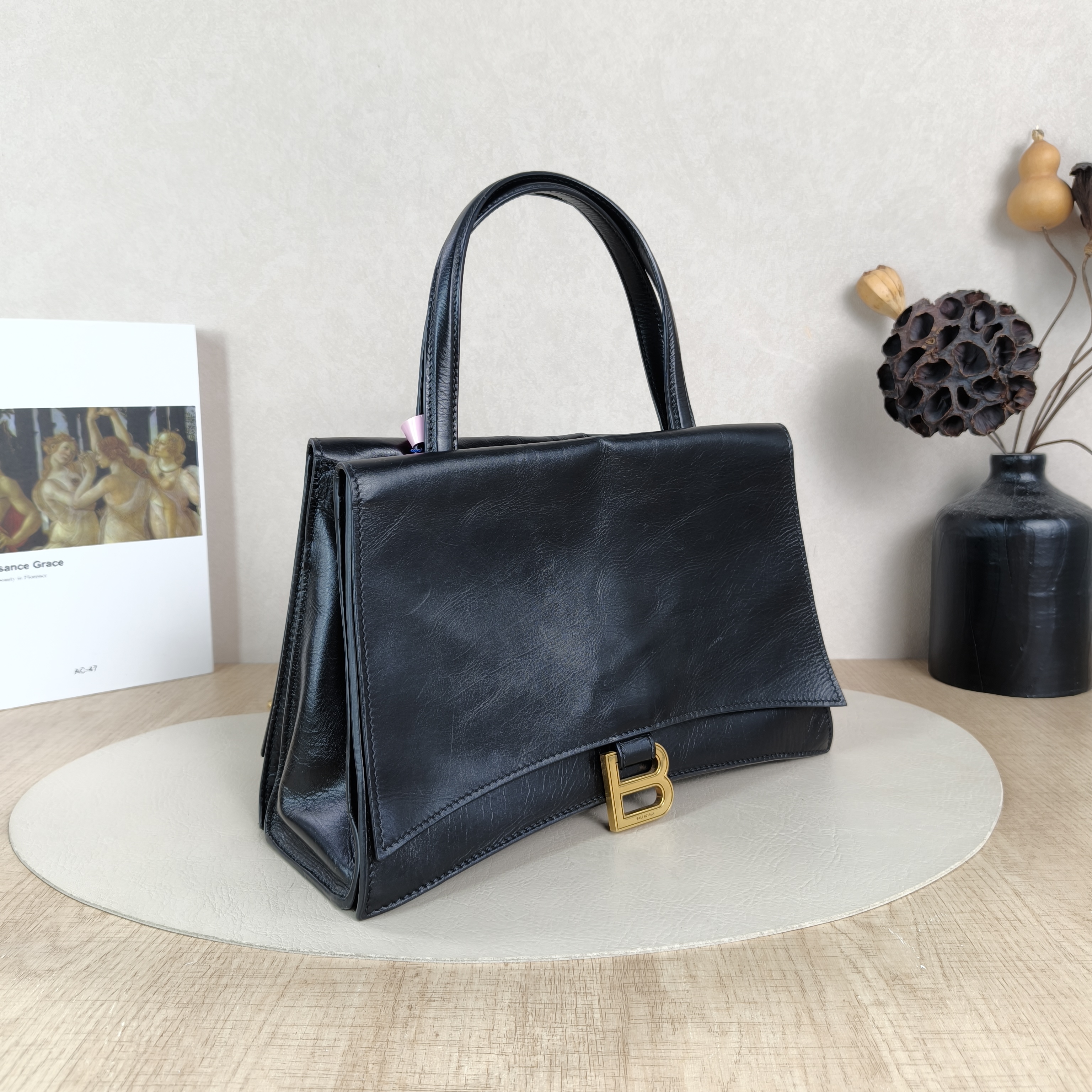 BALENCIAGA Shoulder Bag Crush On You Black Calfskin Medium28 × 9 × 17 cm — cover view 4 of 6