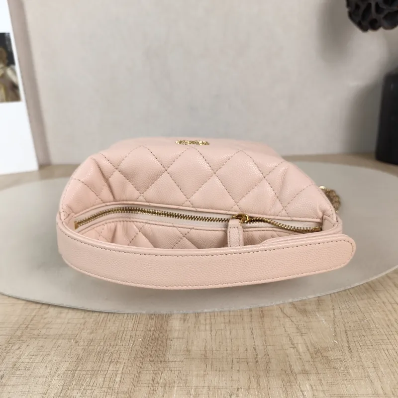 Chanel Crossbody Bag Crossbody Bag Pink Gold-Tone Hardware Grained Calfskin One Size 21.5 × 7.5 × 19 cm — detail view 6 of 11