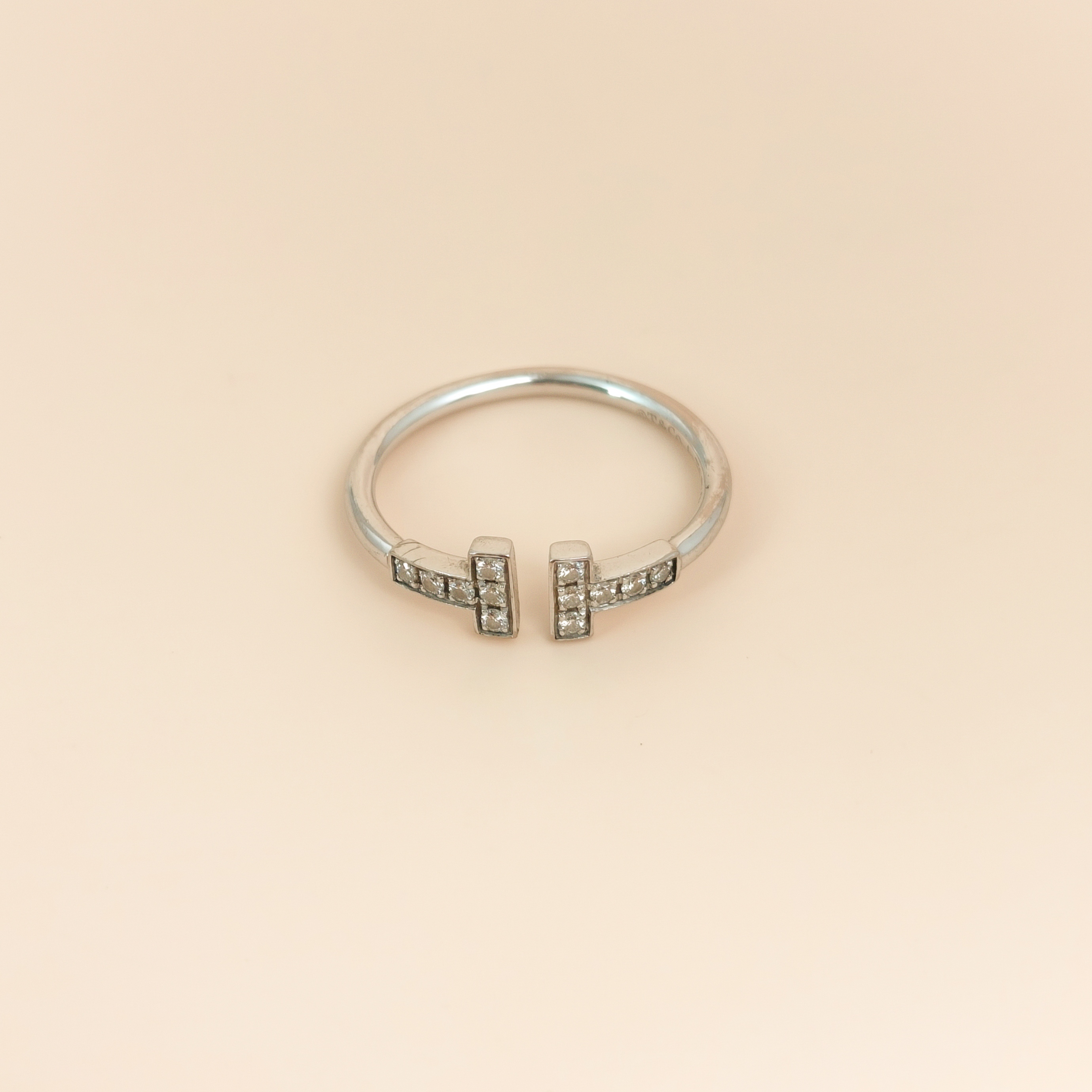 Tiffany&Co. Ring TC ollection18KW hite Gold Diamond55