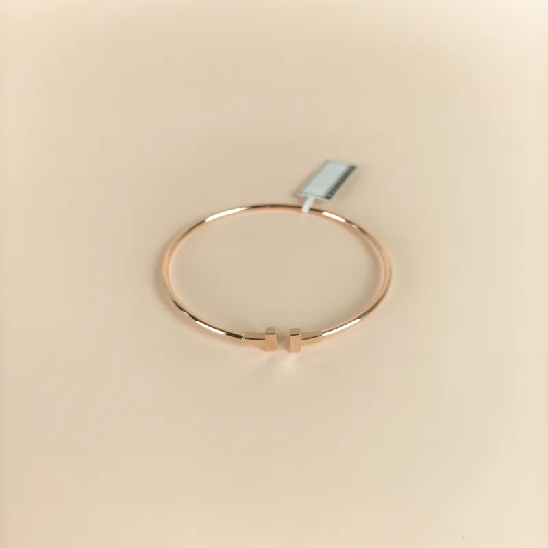 Tiffany&Co. Bangle T Collection T Rose Gold Rose Gold 18KR ose Gold One Size 17cm