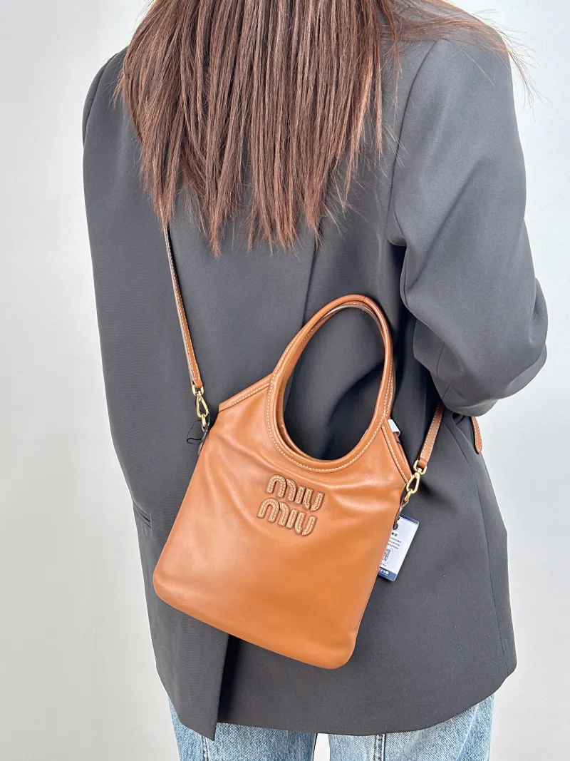 Miumiu Shoulder Bag IVY Tote Shopping Tote CC alfskin Mini 20*24 — on-model view 2 of 2