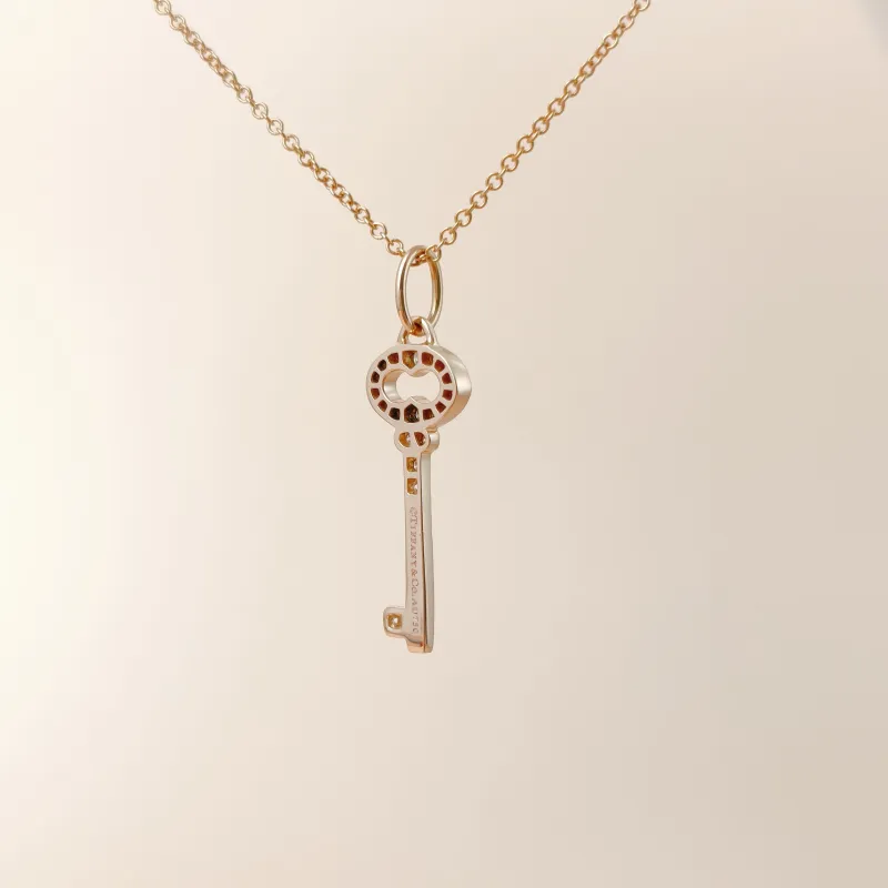 Tiffany&Co. Necklace Keys Collection Pavé Diamond Necklace Rose Gold Diamond18KR ose Gold One Size 40cm — cover view 6 of 11