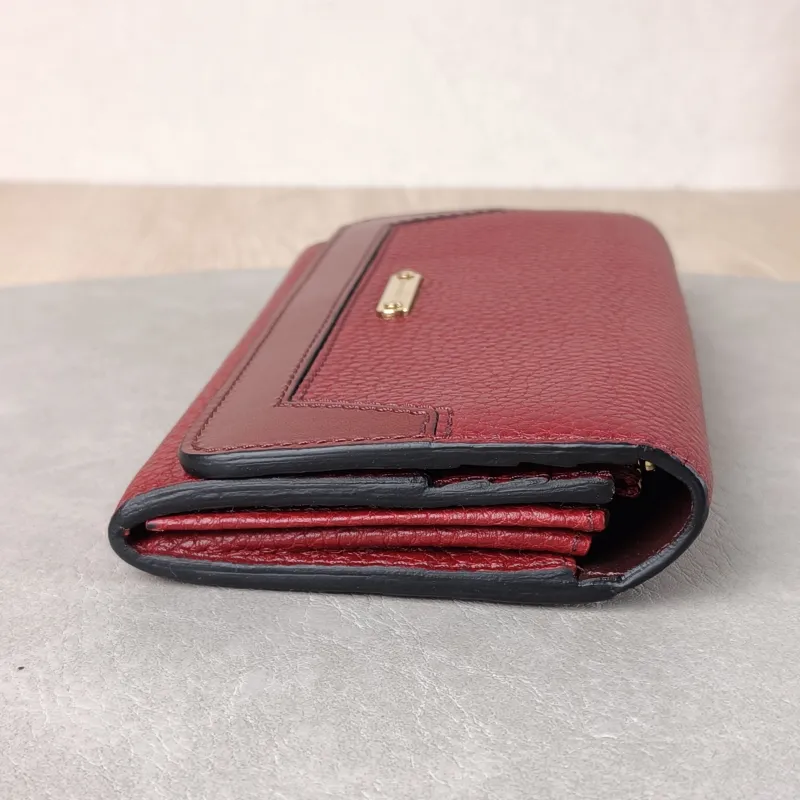 BURBERRY Wallet Wallet Red Calfskin One Size 19 × 2 × 11 cm — detail view 3 of 11
