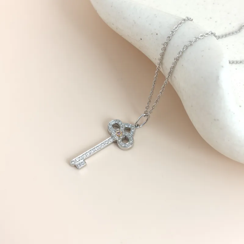 Tiffany&Co. Necklace Keys Collection Necklace Pendant Silver PT950Diamond18KW hite Gold One Size40cm — cover view 5 of 7
