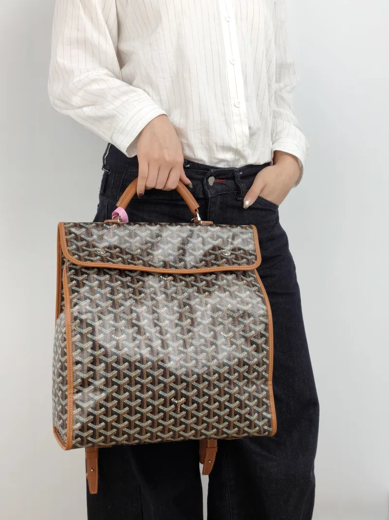 GOYARD Backpack SAINT LEGER Backpack Brown PVC One Size 34 × 15 × 37 cm — on-model view 1 of 2