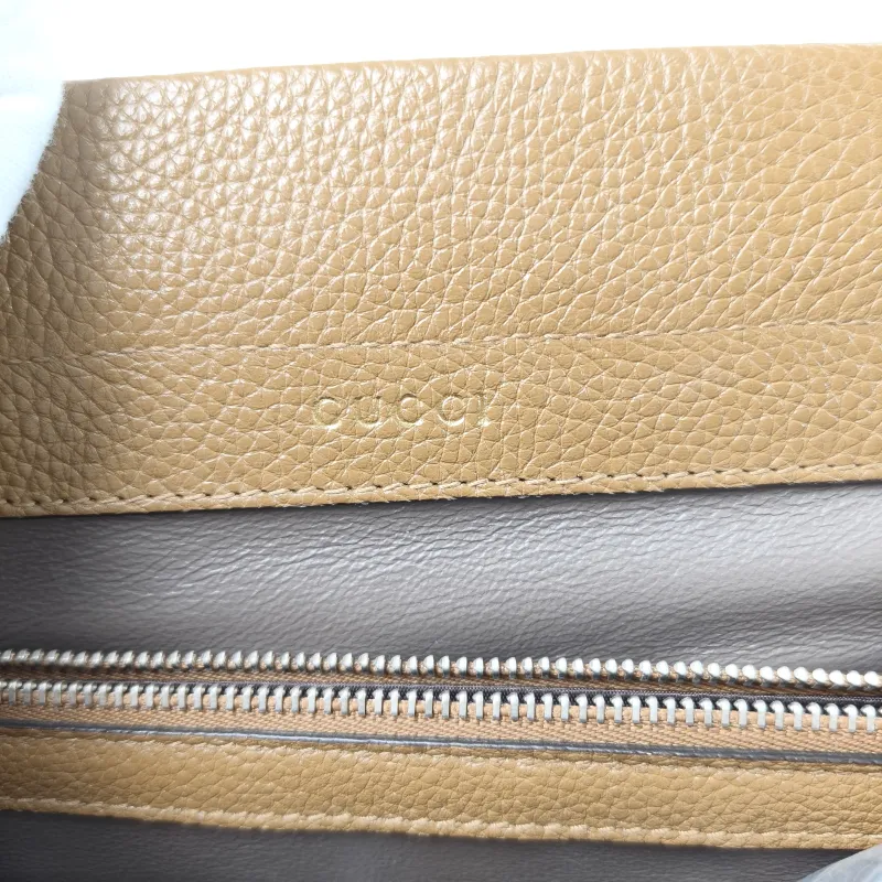 GUCCI Top Handle Bag Top Handle Crossbody Bag Brown Calfskin One Size 34 × 12 × 26 cm — detail view 14 of 14
