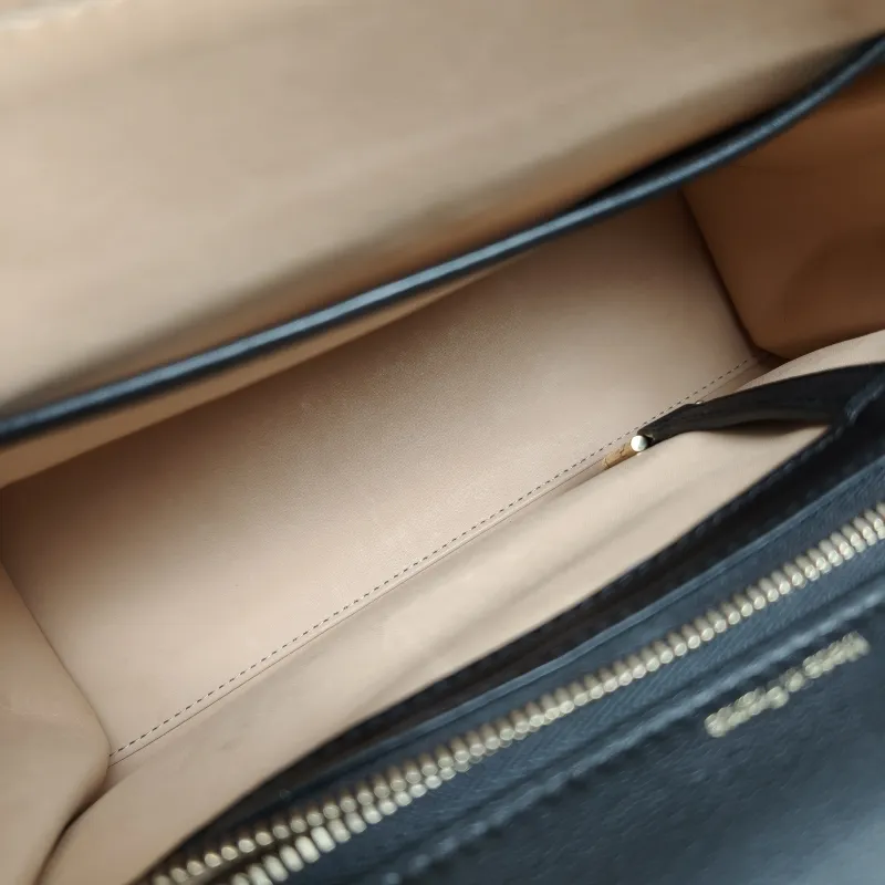DELVAUX Crossbody Bag Tempete Top Handle Bag Black Calfskin Medium27.5 × 9 × 23 cm — detail view 1 of 14