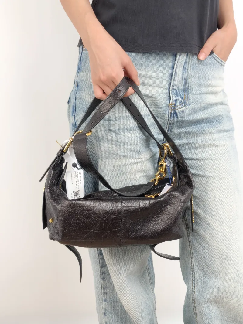DIOR Shoulder Bag D-Journey Shoulder Bag Hobo Black Calfskin Medium 33 × 15 × 16 cm — on-model view 1 of 3