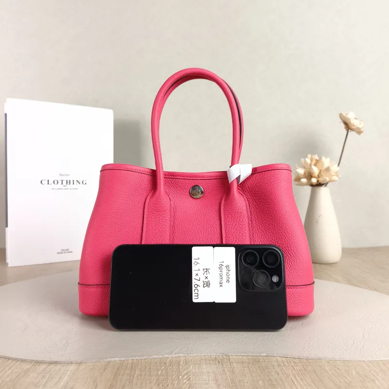 Hermès Top Handle Bag Neo Garden 23 Mini OD Rose Mexico Negonda Calfskin Mini 23 × 10 × 16 cm K — cover view 4 of 6