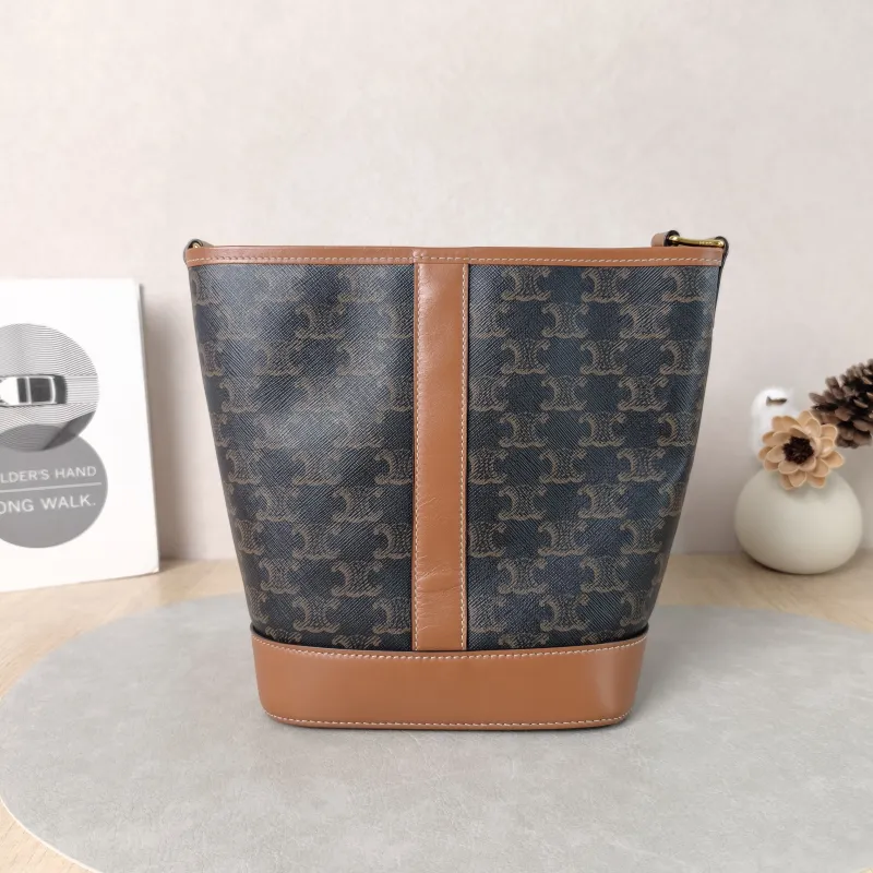 CELINE Crossbody Bag Triomphe Bucket Bag Monogram PVC Small22 × 13 × 26 cm — cover view 2 of 6