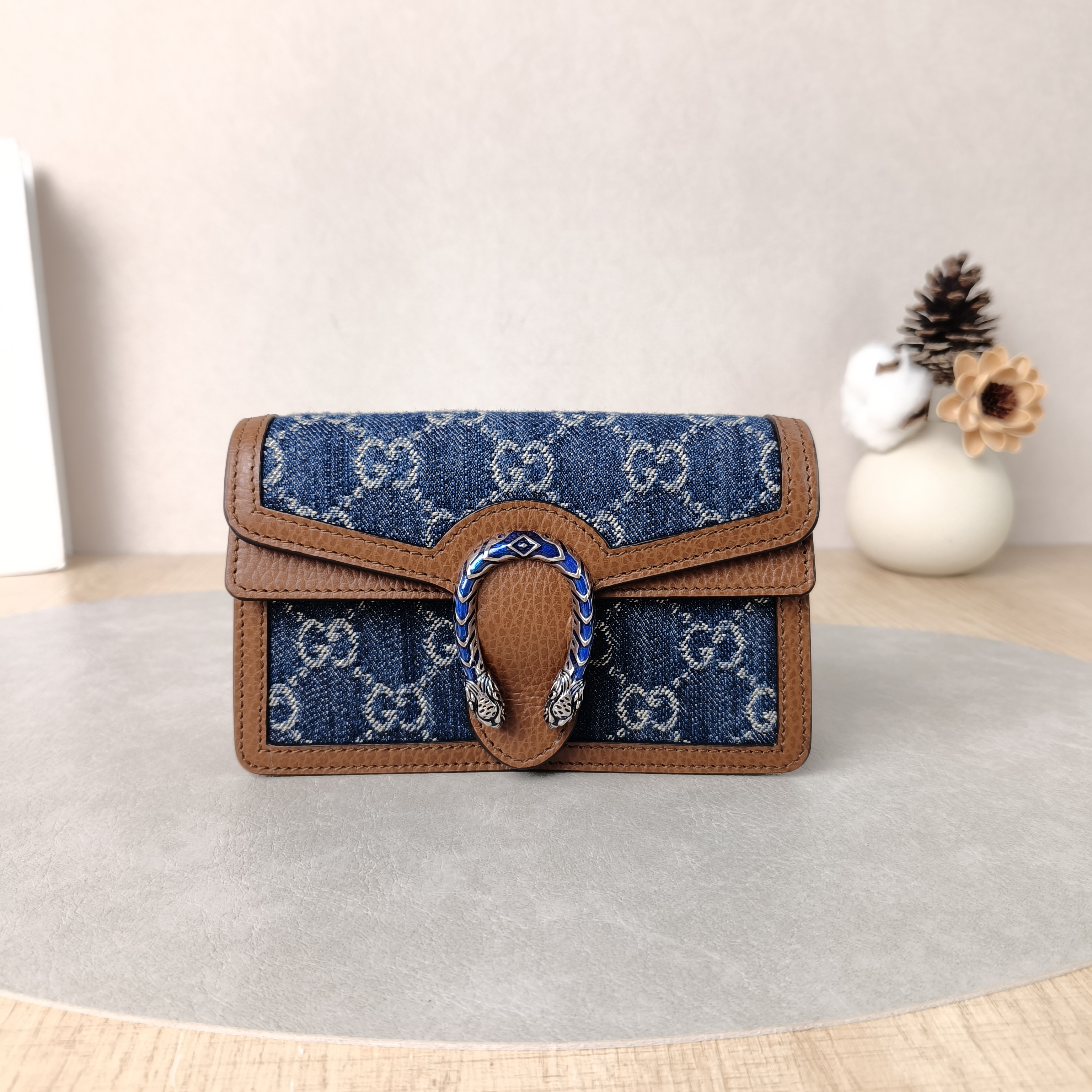 GUCCI Crossbody Bag Dionysus Blue mini16.5 × 4.5 × 10 cm