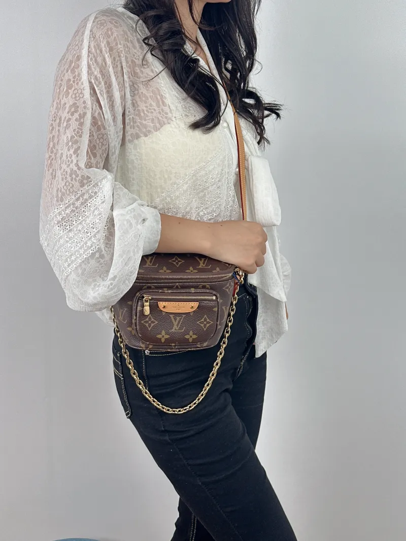 Louis Vuitton Crossbody Bag Bumbag Belt Bag Monogram PVC Mini 17 × 9.5 × 12 cm — on-model view 2 of 2