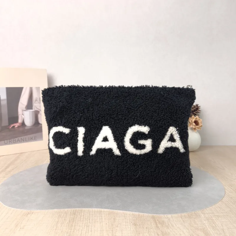 BALENCIAGA Clutch Clutch Black White One Size 33*23