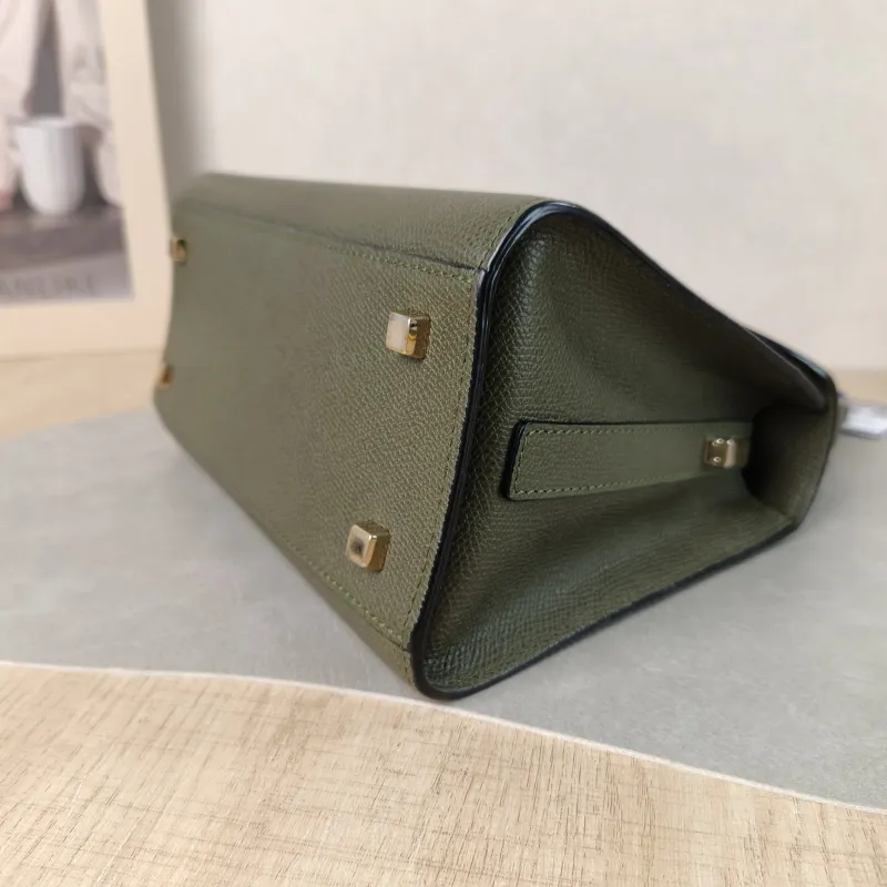 Valextra Crossbody Bag lside Top Handle Crossbody Bag Green Calfskin Small 22 × 12 × 16 cm — detail view 15 of 16