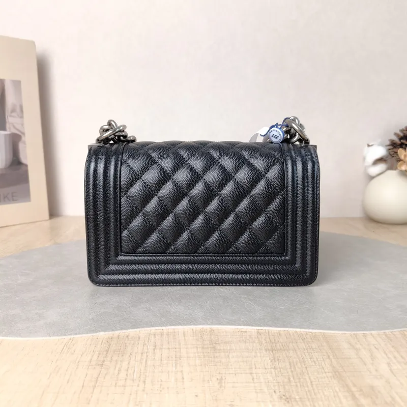 Chanel Crossbody Bag Le Boy​ Black Grained Calfskin Small 20.5 × 8.5 × 12 cm — cover view 5 of 5