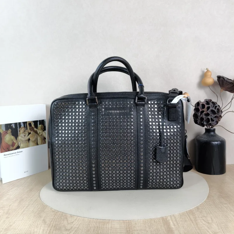 BURBERRY Top Handle Bag Top Handle Bag Black Calfskin One Size37 × 6 × 27 cm
