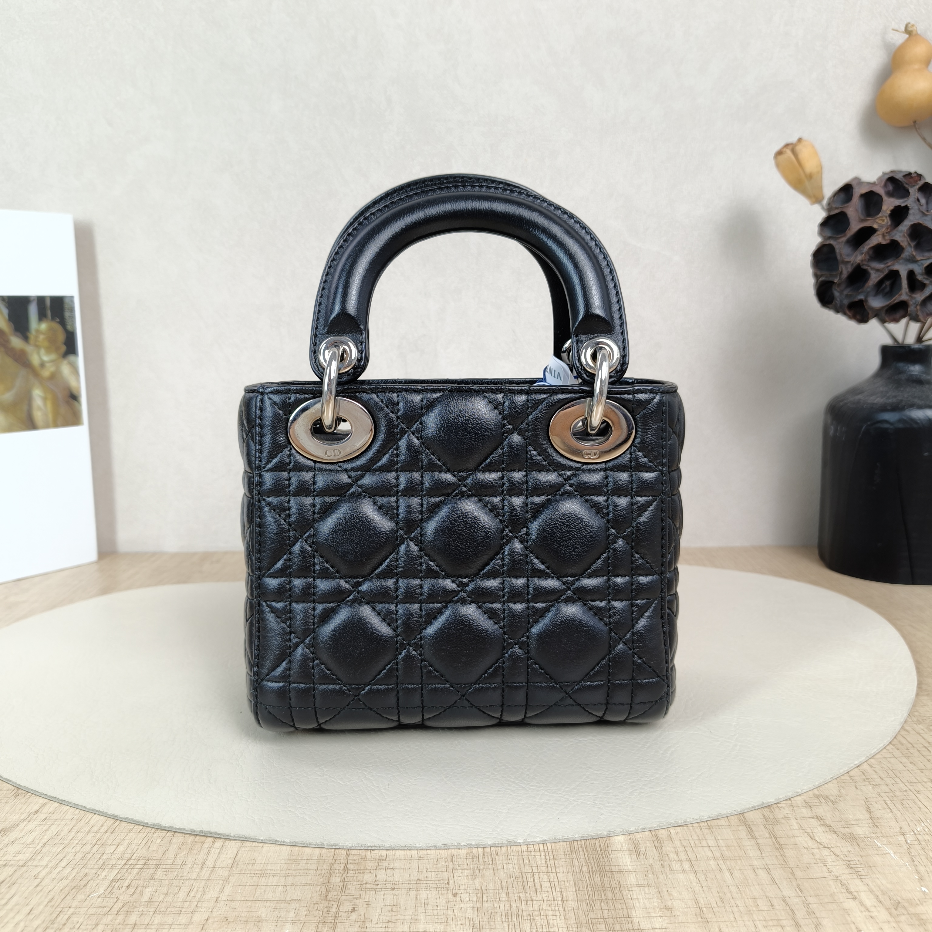 DIOR Crossbody Bag Lady Lady Dior Bag Black Lambskinmini17 × 7 × 15 cm — cover view 3 of 5