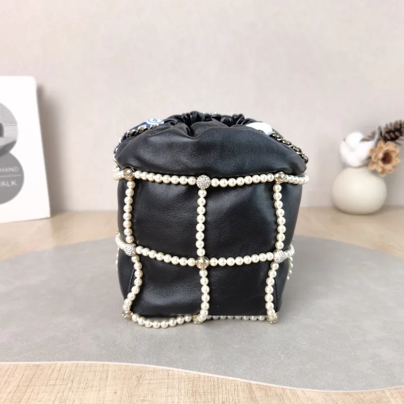 Chanel Shoulder Bag Pearl Bucket Bag Black Lambskin One Size 12 × 12 × 17.5 cm 30 — cover view 2 of 6
