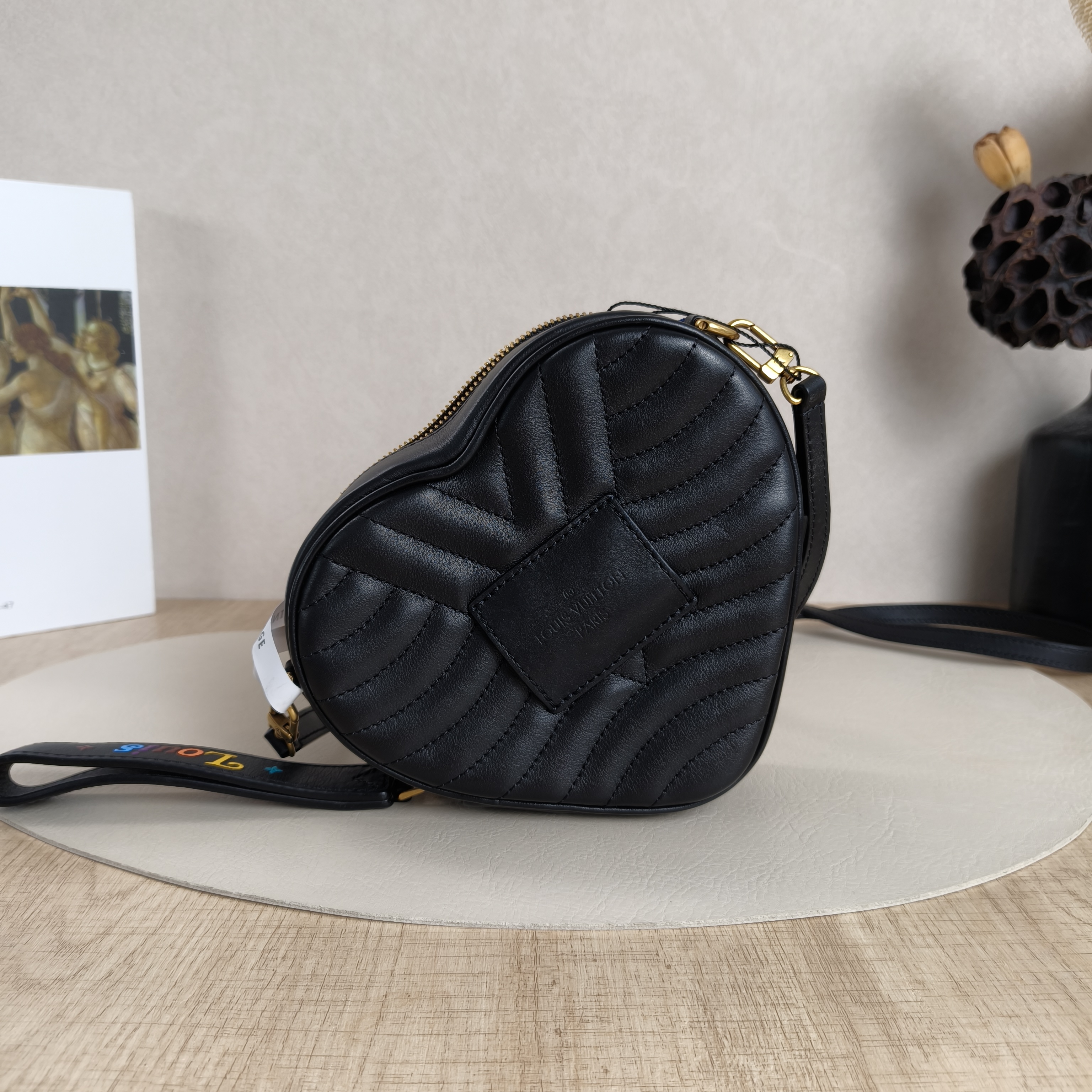 Louis Vuitton Crossbody Bag New Wave Heart Crossbody Bag Black Calfskin One Size18 × 5 × 15 cm — cover view 3 of 8