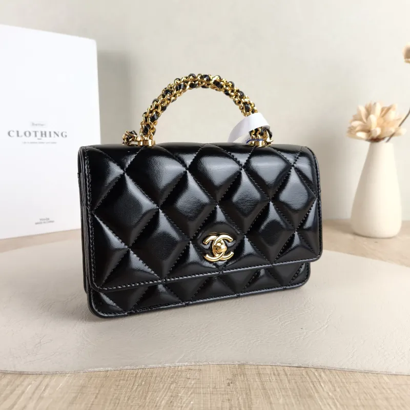 Chanel Crossbody Bag woc Black Waxed Leather One Size 19.2 × 3.5 × 12.3 cm — cover view 2 of 6