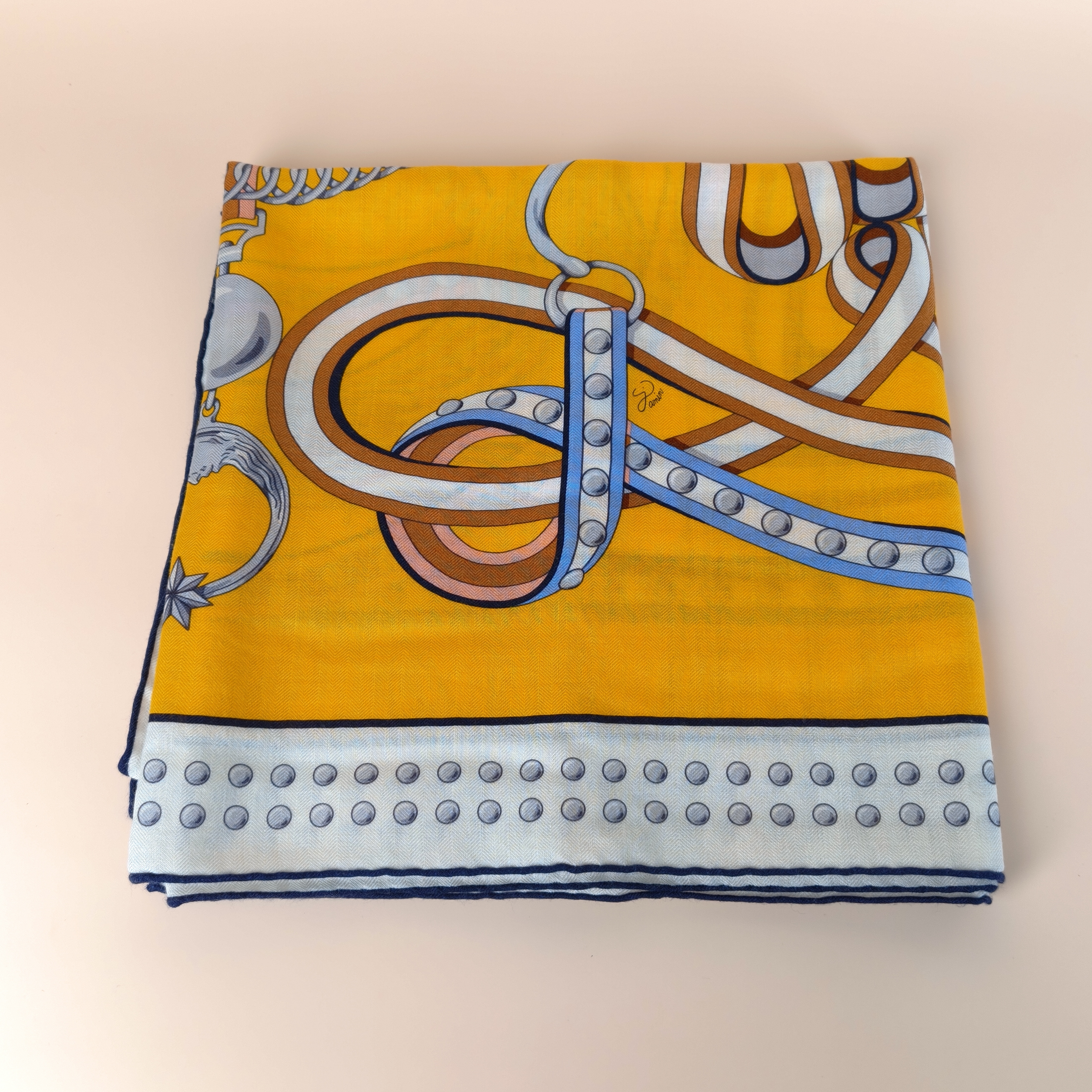 Hermès Scarf Scarf Colorblock Wool · Silk One Size140*140 — cover view 8 of 10
