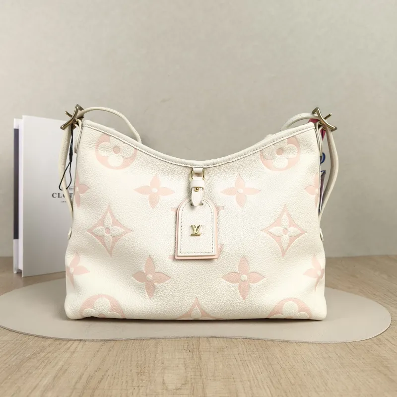 Louis Vuitton Crossbody Bag Carryall White · Pink Calfskin Small29.5 × 12 × 24 cm