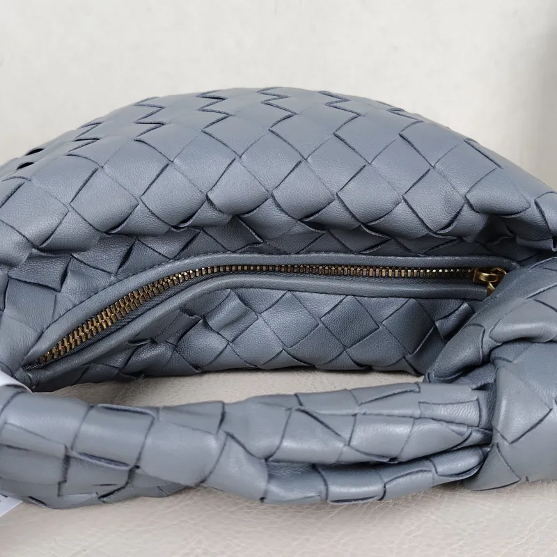 Bottega Veneta Top Handle Bag Jodie Dark Grey Lambskin Mini 28 × 8 × 23 cm — detail view 5 of 8