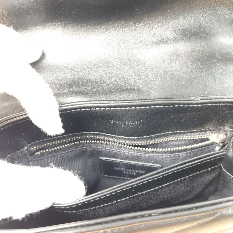 SAINT LAURENT Crossbody Bag LOULOU Black Calfskin Mini 20 × 7.5 × 14 cm — detail view 4 of 12