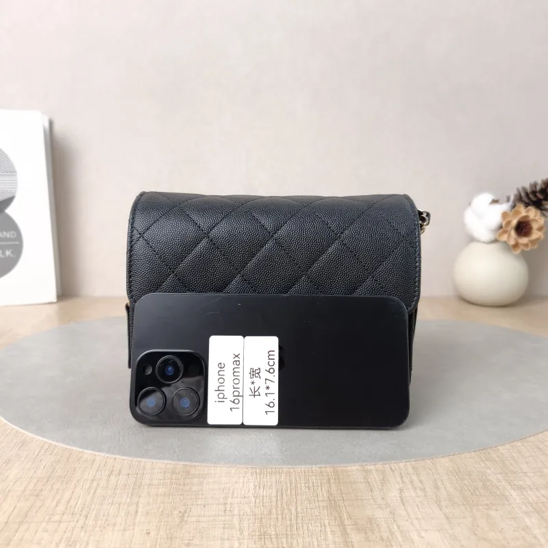Chanel Crossbody Bag Edition Black Grained Calfskin 18 × 6 × 13.5 cm Microchip Edition — cover view 5 of 5