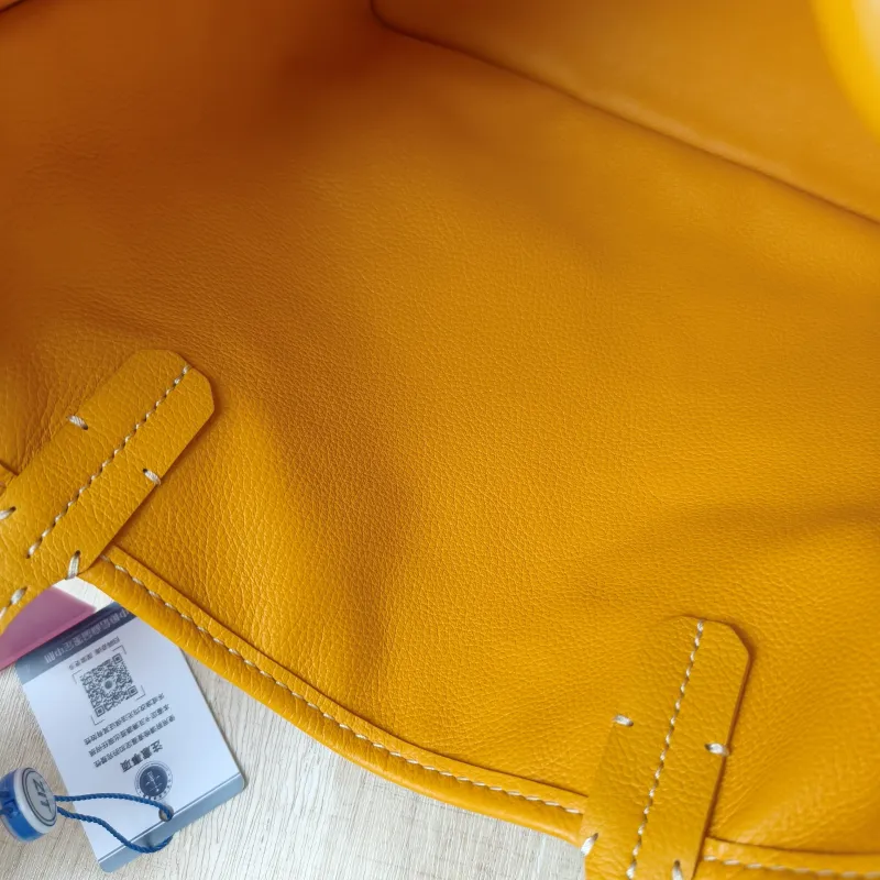 GOYARD Top Handle Bag ANJOU Shopping Tote Yellow PVC Mini 19.5 × 9 × 19.5 cm — detail view 13 of 13