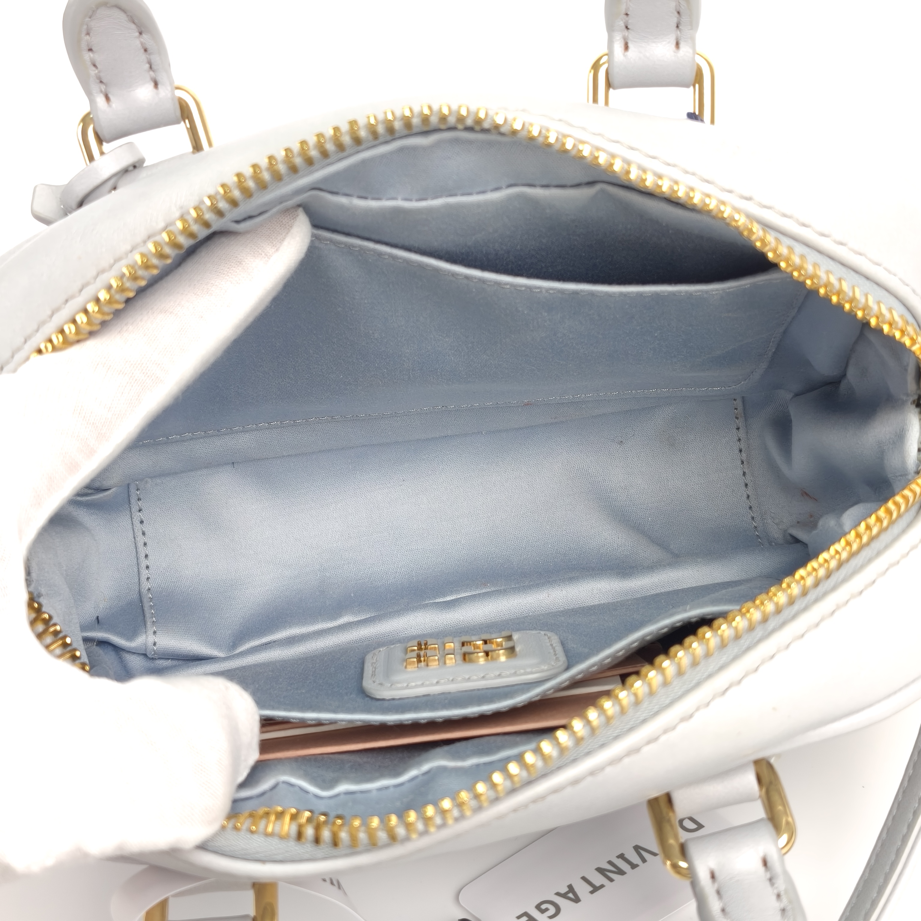 Miumiu Top Handle Bag Arcadie MatelasséCollection Edition Grey Lambskin Small19 × 6 × 13 cm — cover view 8 of 9
