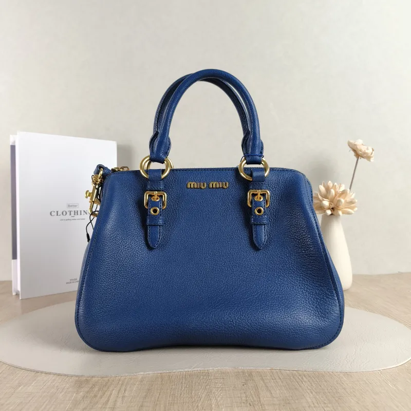 Miumiu Top Handle Bag Top Handle Bag Navy One Size 27 × 15 × 21 cm