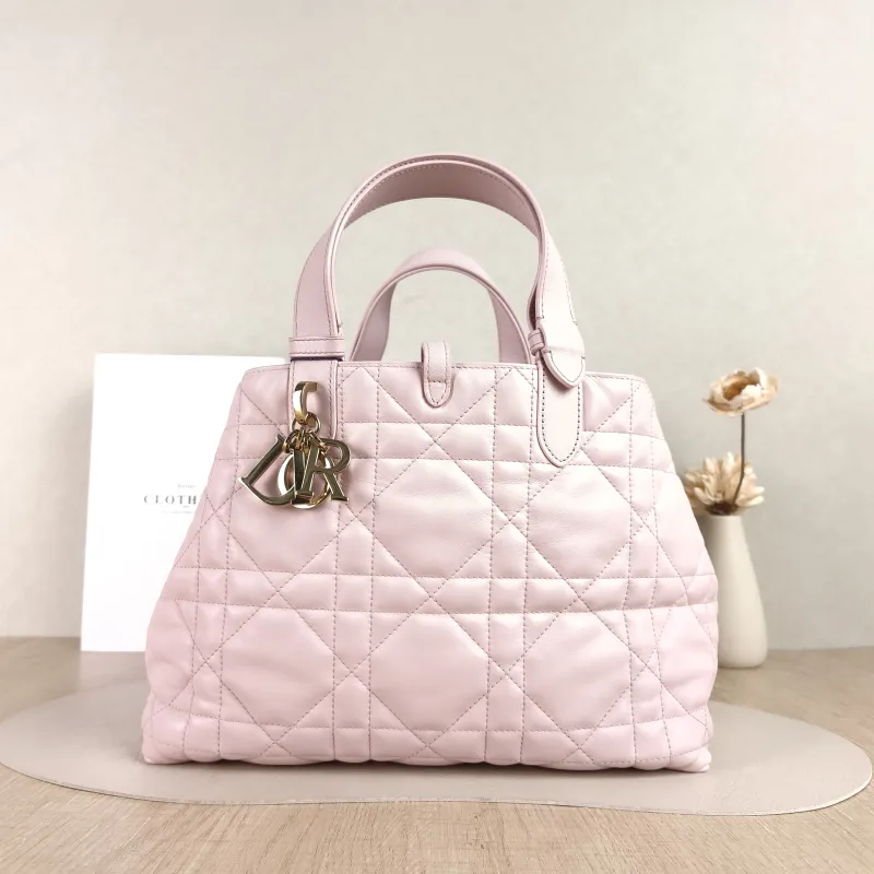 DIOR Top Handle Bag TOUJOURS Pink Calfskin Medium28.5 × 17 × 21.5 cm